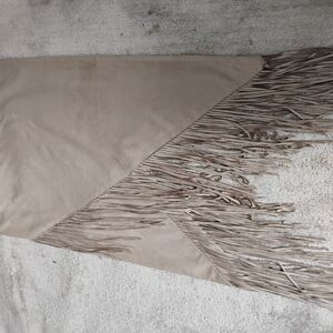 Olivaceous Cream Fringe Shawl